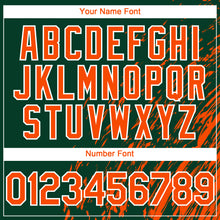 Load image into Gallery viewer, Custom Green Orange-White 3D Pattern Design Paint Stroke Grunge Streak Authentic Baseball Jersey
