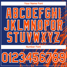 Load image into Gallery viewer, Custom Royal Orange-White 3D Pattern Design Paint Stroke Grunge Streak Authentic Baseball Jersey