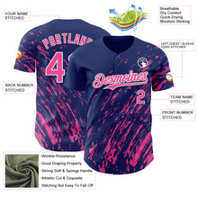Load image into Gallery viewer, Custom Royal Pink-White 3D Pattern Design Paint Stroke Grunge Streak Authentic Baseball Jersey