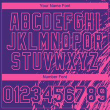 Load image into Gallery viewer, Custom Purple Pink 3D Pattern Design Paint Stroke Grunge Streak Authentic Baseball Jersey