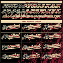 Загрузить изображение в средство просмотра галереи, Custom Black Vintage USA Flag Crimson-Cream 3D Pattern Design Paint Stroke Grunge Streak Authentic Baseball Jersey