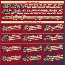 Charger l'image dans la galerie, Custom Crimson Vintage USA Flag Navy-Cream 3D Pattern Design Paint Stroke Grunge Streak Authentic Baseball Jersey