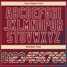 Charger l'image dans la galerie, Custom Crimson Vintage USA Flag Navy-Cream 3D Pattern Design Paint Stroke Grunge Streak Authentic Baseball Jersey