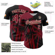Загрузить изображение в средство просмотра галереи, Custom Black Crimson-City Cream 3D Pattern Design Hawaii Palm Trees Tropical Coconut Authentic Baseball Jersey