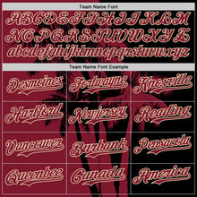 Загрузить изображение в средство просмотра галереи, Custom Black Crimson-City Cream 3D Pattern Design Hawaii Palm Trees Tropical Coconut Authentic Baseball Jersey