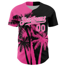 Charger l'image dans la galerie, Custom Black Pink-White 3D Pattern Design Hawaii Palm Trees Tropical Coconut Authentic Baseball Jersey