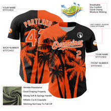 Charger l'image dans la galerie, Custom Black Orange-White 3D Pattern Design Hawaii Palm Trees Tropical Coconut Authentic Baseball Jersey