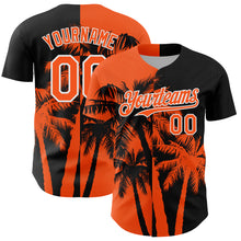 Charger l'image dans la galerie, Custom Black Orange-White 3D Pattern Design Hawaii Palm Trees Tropical Coconut Authentic Baseball Jersey