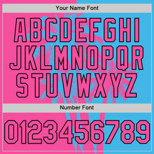 Load image into Gallery viewer, Custom Sky Blue Pink-Black 3D Pattern Design Hawaii Palm Trees Tropical Coconut Authentic Baseball Jersey