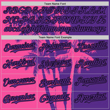 Charger l'image dans la galerie, Custom Purple Pink-Black 3D Pattern Design Hawaii Palm Trees Tropical Coconut Authentic Baseball Jersey