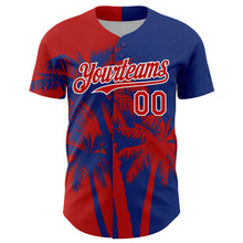 Charger l'image dans la galerie, Custom Royal Red-White 3D Pattern Design Hawaii Palm Trees Tropical Coconut Authentic Baseball Jersey