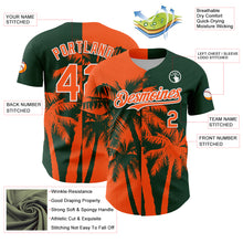 Load image into Gallery viewer, Custom Green Orange-White 3D Pattern Design Hawaii Palm Trees Tropical Coconut Authentic Baseball Jersey