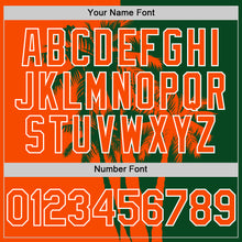 Load image into Gallery viewer, Custom Green Orange-White 3D Pattern Design Hawaii Palm Trees Tropical Coconut Authentic Baseball Jersey