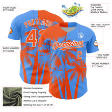 Charger l'image dans la galerie, Custom Electric Blue Orange-White 3D Pattern Design Hawaii Palm Trees Tropical Coconut Authentic Baseball Jersey