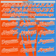 Charger l'image dans la galerie, Custom Electric Blue Orange-White 3D Pattern Design Hawaii Palm Trees Tropical Coconut Authentic Baseball Jersey