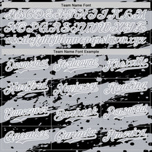 Charger l'image dans la galerie, Custom Gray Black-White 3D Pattern Design Paint Splash Stripe Authentic Baseball Jersey