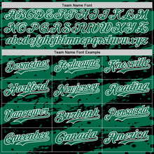 Charger l'image dans la galerie, Custom Kelly Green Black-White 3D Pattern Design Paint Splash Stripe Authentic Baseball Jersey