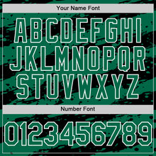 Charger l'image dans la galerie, Custom Kelly Green Black-White 3D Pattern Design Paint Splash Stripe Authentic Baseball Jersey