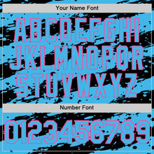 Загрузить изображение в средство просмотра галереи, Custom Sky Blue Black-Pink 3D Pattern Design Paint Splash Stripe Authentic Baseball Jersey