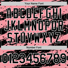 Charger l'image dans la galerie, Custom Medium Pink Black-White 3D Pattern Design Paint Splash Stripe Authentic Baseball Jersey