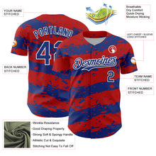Charger l'image dans la galerie, Custom Red Royal-White 3D Pattern Design Paint Splash Stripe Authentic Baseball Jersey