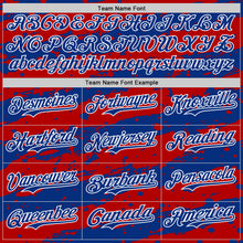 Charger l'image dans la galerie, Custom Red Royal-White 3D Pattern Design Paint Splash Stripe Authentic Baseball Jersey