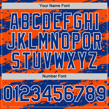 Charger l'image dans la galerie, Custom Orange Royal-White 3D Pattern Design Paint Splash Stripe Authentic Baseball Jersey