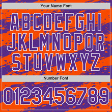 Charger l'image dans la galerie, Custom Orange Purple-White 3D Pattern Design Paint Splash Stripe Authentic Baseball Jersey