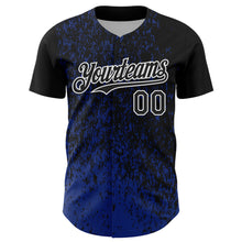 Charger l'image dans la galerie, Custom Black Royal-White 3D Pattern Design Abstract Fragment Splatter Authentic Baseball Jersey