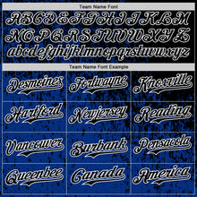 Charger l'image dans la galerie, Custom Black Royal-White 3D Pattern Design Abstract Fragment Splatter Authentic Baseball Jersey
