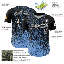 Charger l'image dans la galerie, Custom Black Light Blue-White 3D Pattern Design Abstract Fragment Splatter Authentic Baseball Jersey