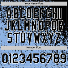 Charger l'image dans la galerie, Custom Black Light Blue-White 3D Pattern Design Abstract Fragment Splatter Authentic Baseball Jersey