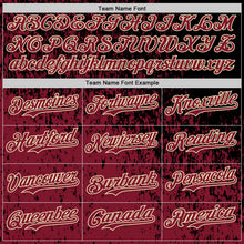 Load image into Gallery viewer, Custom Black Crimson-Cream 3D Pattern Design Abstract Fragment Splatter Authentic Baseball Jersey