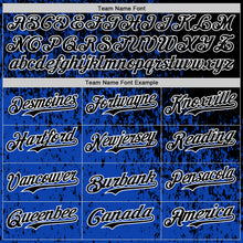 Charger l'image dans la galerie, Custom Black Thunder Blue-White 3D Pattern Design Abstract Fragment Splatter Authentic Baseball Jersey