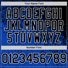 Charger l'image dans la galerie, Custom Black Thunder Blue-White 3D Pattern Design Abstract Fragment Splatter Authentic Baseball Jersey