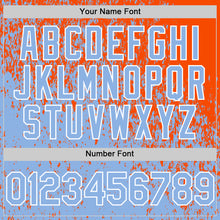 Charger l'image dans la galerie, Custom Orange Light Blue-White 3D Pattern Design Abstract Fragment Splatter Authentic Baseball Jersey