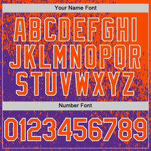 Charger l'image dans la galerie, Custom Orange Purple-White 3D Pattern Design Abstract Fragment Splatter Authentic Baseball Jersey