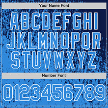 Charger l'image dans la galerie, Custom Navy Electric Blue-White 3D Pattern Design Abstract Fragment Splatter Authentic Baseball Jersey