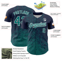 Charger l'image dans la galerie, Custom Navy Teal-White 3D Pattern Design Abstract Fragment Splatter Authentic Baseball Jersey