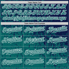 Charger l'image dans la galerie, Custom Navy Teal-White 3D Pattern Design Abstract Fragment Splatter Authentic Baseball Jersey