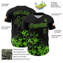 Load image into Gallery viewer, Custom Black Grass Green Splatter Authentic Baseball Jersey