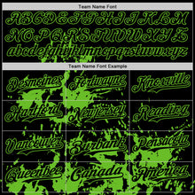 Load image into Gallery viewer, Custom Black Grass Green Splatter Authentic Baseball Jersey