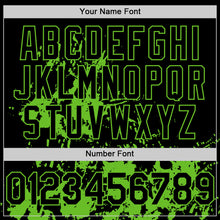 Load image into Gallery viewer, Custom Black Grass Green Splatter Authentic Baseball Jersey