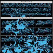 Load image into Gallery viewer, Custom Black Sky Blue Splatter Authentic Baseball Jersey