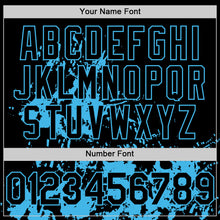 Load image into Gallery viewer, Custom Black Sky Blue Splatter Authentic Baseball Jersey