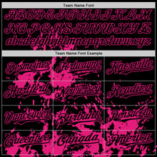 Загрузить изображение в средство просмотра галереи, Custom Black Hot Pink Splatter Authentic Baseball Jersey