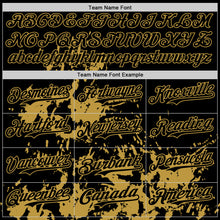 Charger l'image dans la galerie, Custom Black Old Gold Splatter Authentic Baseball Jersey