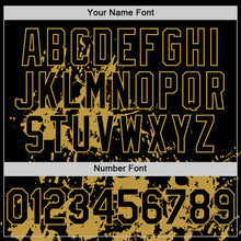 Charger l'image dans la galerie, Custom Black Old Gold Splatter Authentic Baseball Jersey