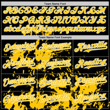 Load image into Gallery viewer, Custom Black Yellow-White Splatter Authentic Baseball Jersey