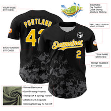 Load image into Gallery viewer, Custom Black Yellow White-Gray Splatter Authentic Baseball Jersey